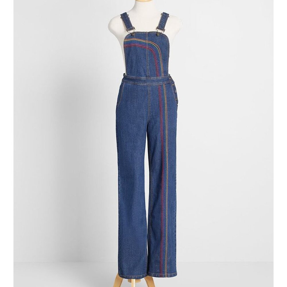 Rainbow With Me Overalls ModCloth Rare Sold Out Small Size 2